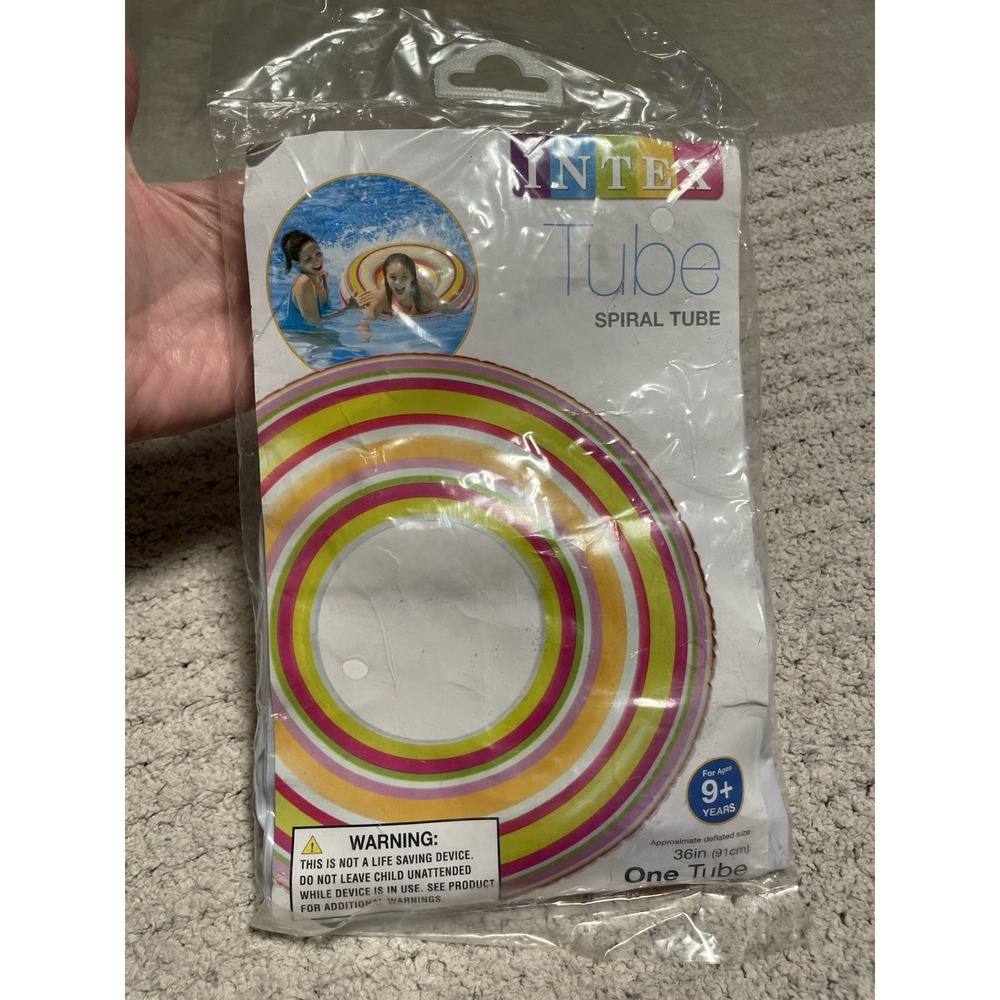 Intex Inflatable Spiral Tube Swimming Pool Float Raft  36" Pink Yellow